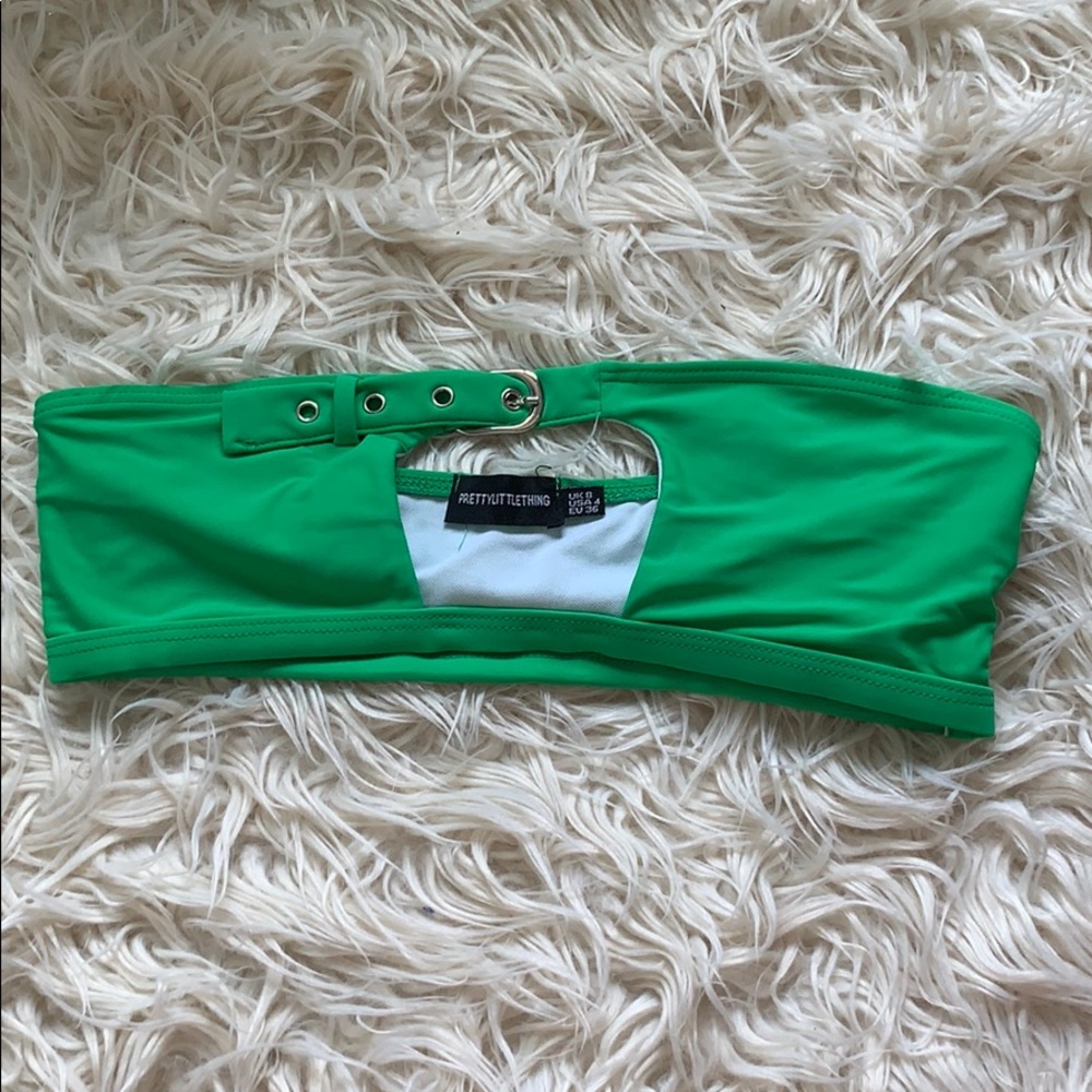 PrettyLittleThing green bikini top